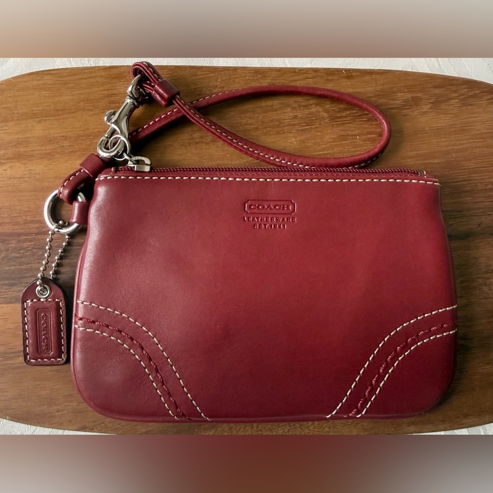 Coach Red Leather Wristlet
